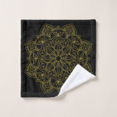 Elegant Old Gold Mandalas op Black Bad Handdoek (Wasdoekje)