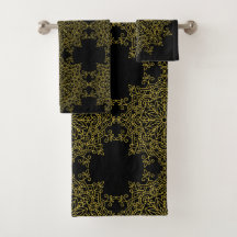 Elegant Old Gold Mandalas op Black