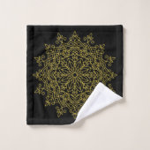 Elegant Old Gold Mandalas op Black Bad Handdoek (Wasdoekje)
