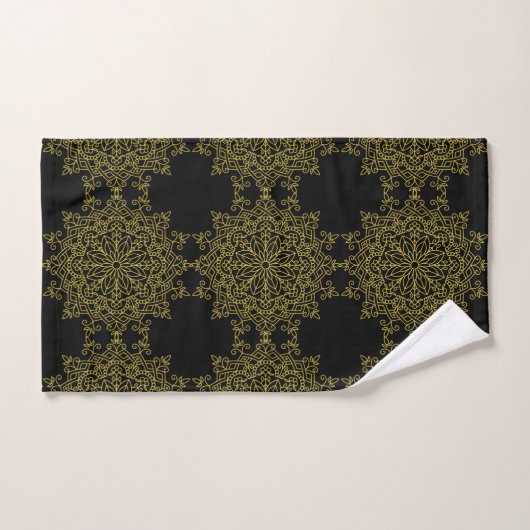 Elegant Old Gold Mandalas op Black Bad Handdoek (Handdoek)