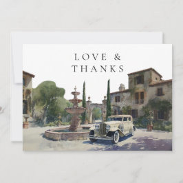 Elegant Old Money Country Estate Wedding Photo Bedankkaart