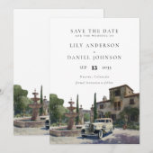 Elegant Old Money Country Estate Wedding Save The Date (Voorkant / Achterkant)