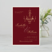 Elegant Old Money Deep Red Photo Timeless Wedding Folie Uitnodiging (Staand Voorkant)
