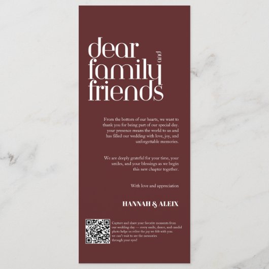 Elegant Old Money Handwriting Wedding Dinner  Menu (Achterkant)