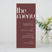 Elegant Old Money Handwriting Wedding Dinner Menu (Staand voorkant)