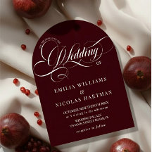 Elegant Old Money Script Burgundy Wedding