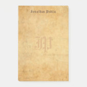 Elegant Old Paper Kijk Monogram Sjabloon Post-it® Notes (Voorkant)