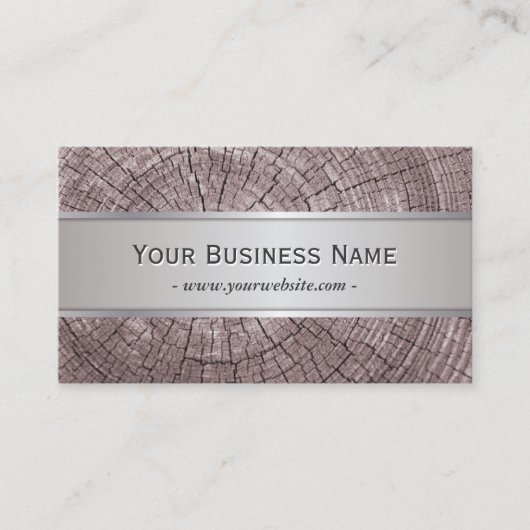 Elegant Old Wood Tree Rings textuur Visitekaartje (Voorkant)