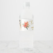 Elegant Oleander Bedankt Trouwfoto Waterfles Etiket (Voorkant)