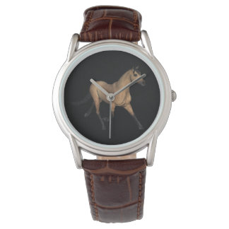 Elegant olieverfschilderij paard horloge