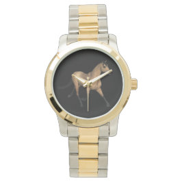 Elegant olieverfschilderij paard horloge