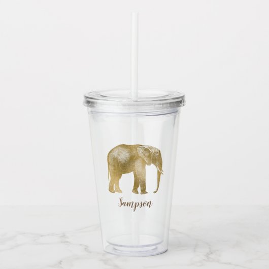 Elegant olifant acryl drinkbeker (Voorkant)