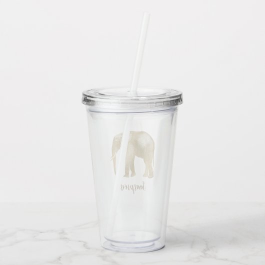 Elegant olifant acryl drinkbeker (Achterkant)