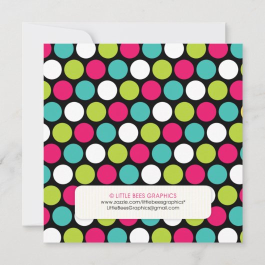 Elegant olifant pokadots Baby Shower Invitations Kaart (Achterkant)