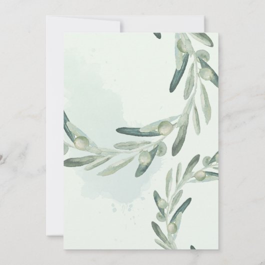 Elegant Olife Sprig Branch Wreater Vrijgezellenfee Kaart (Achterkant)