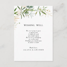 Elegant Olijf Groen Bruiloft Wishing Well Kaart