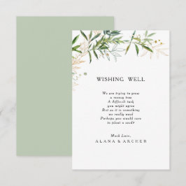 Elegant Olijf Groen Bruiloft Wishing Well Kaart