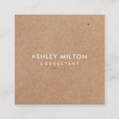 Elegant Olijf Groen Gedrukt Kraft Consultant Vierkante Visitekaartje (Voorkant)