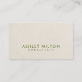 Elegant Olijf Groen Gedrukt Kraft Consultant Visitekaartje (Voorkant)