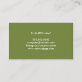 Elegant Olijf Groen Gedrukt Kraft Consultant Visitekaartje (Achterkant)
