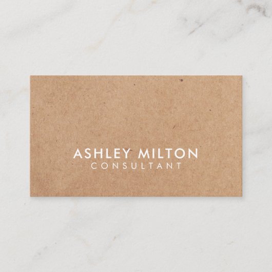 Elegant Olijf Groen Gedrukt Kraft Consultant Visitekaartje (Voorkant)