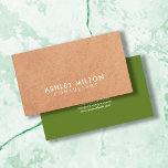Elegant Olijf Groen Gedrukt Kraft Consultant Visitekaartje<br><div class="desc">Modern eenvoudig visitekaartje sjabloon met gedrukte kraftpapier en OLIJF groene achtergrond. Elegant en koel ontwerp. Perfect voor adviseur,  ontwerp/mode of schoonheid verwante beroeps.</div>