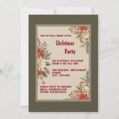 Elegant olijf ivoor Poinsettia Kerstfeest Kaart (Voorkant)