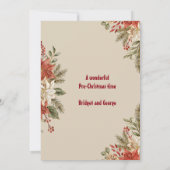 Elegant olijf ivoor Poinsettia Kerstfeest Kaart (Achterkant)