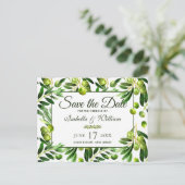 Elegant Olijfblad Boho Tuin Save the Date Aankondigingskaart (Staand voorkant)