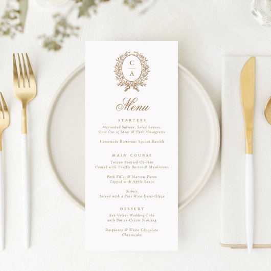 Elegant Olijfblad Botanische krans Menu