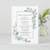 Elegant olijfblad lijst. Botanische bruiloft Kaart (Staand voorkant)