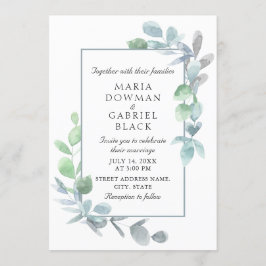 Elegant olijfblad lijst. Botanische bruiloft Kaart