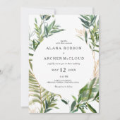 Elegant olijfgroen allemaal op één uitnodiging (Voorkant)