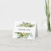 Elegant olijfgroen bedankje bedankkaart (Voorkant)