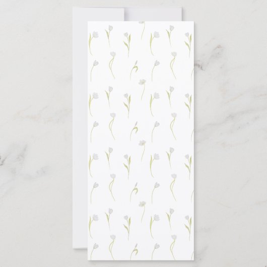 Elegant Olijfgroen Bloementuin Bruiloft Menu (Achterkant)