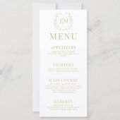 Elegant Olijfgroen Bloementuin Bruiloft Menu (Voorkant)