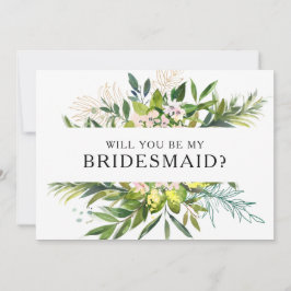 Elegant Olijfgroen Bruidsmeisje voorstel Kaart