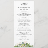 Elegant Olijfgroen Bruiloft Diner Menu (Voorkant)