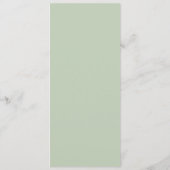 Elegant Olijfgroen Bruiloft Diner Menu (Achterkant)