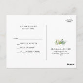 Elegant Olijfgroen Bruiloft RSVP Briefkaart (Achterkant)