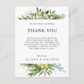 Elegant olijfgroen Dank u Receptie Kaart (Voorkant)