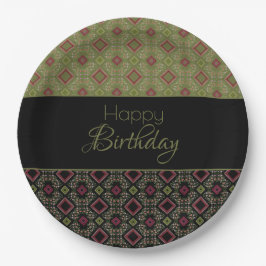 Elegant olijfgroen met zwart papieren bordje