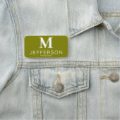 Elegant Olijfgroen Monogram: Trendy Professional Naamplaatje (In situ)