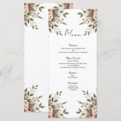 Elegant Olijfgroen & Witte Bloemhoekmenu Menu (Voorkant / Achterkant)