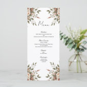Elegant Olijfgroen & Witte Bloemhoekmenu Menu (Staand voorkant)