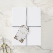 Elegant Olijfgroen & Witte Bloemige Hoek Bruiloft Cadeaulabel (Met Touw)