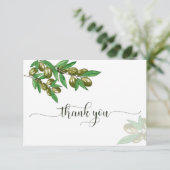 Elegant olijfje bedankt je kaart (Staand voorkant)