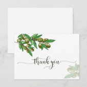 Elegant olijfje bedankt je kaart (Voorkant / Achterkant)