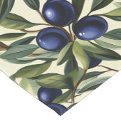 Elegant Olijftak Patroon met Deep Blue Olijven Korte Tafelloper (Hoek)