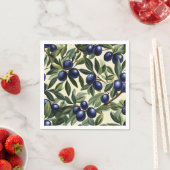 Elegant Olijftak Patroon met Deep Blue Olijven Servet (Insitu)